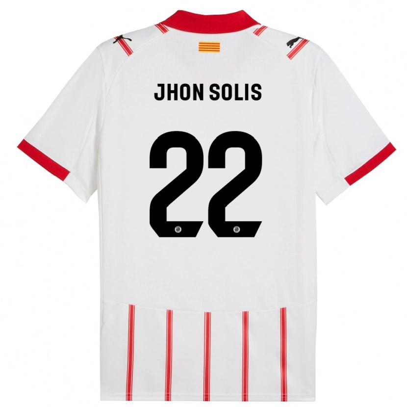 Danxen Enfant Maillot Jhon Solís #22 Blanc Rouge Tenues Domicile 2025/26 T-Shirt