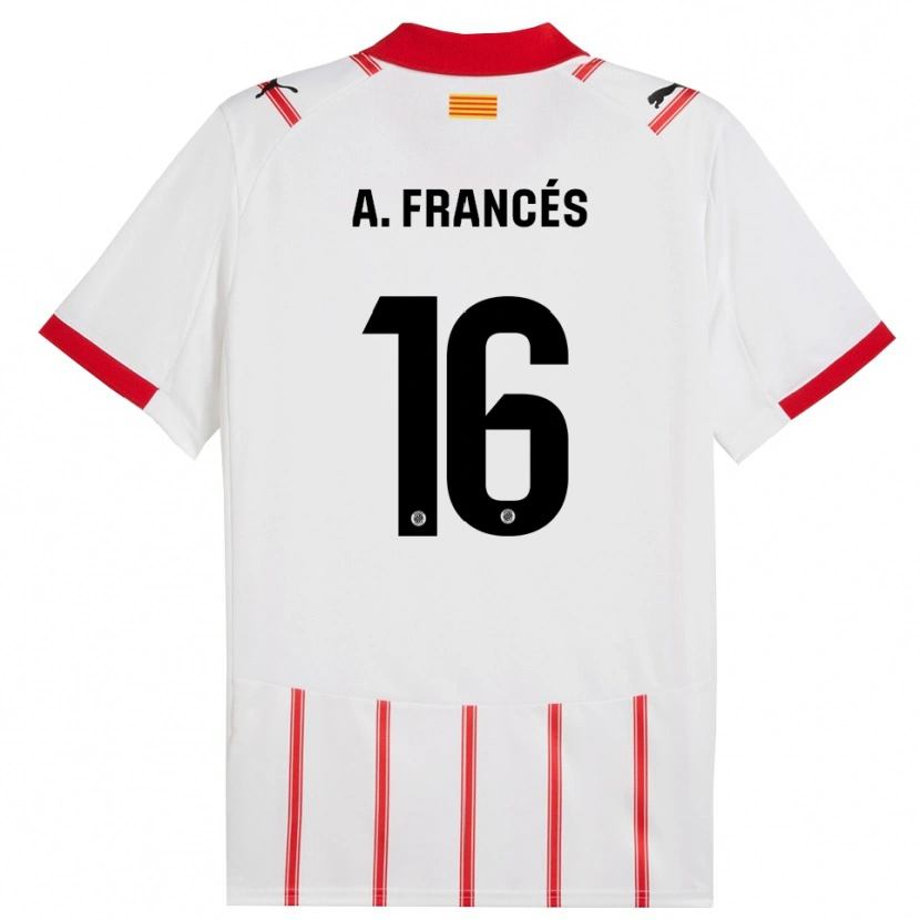 Danxen Enfant Maillot Alejandro Francés #16 Blanc Rouge Tenues Domicile 2025/26 T-Shirt