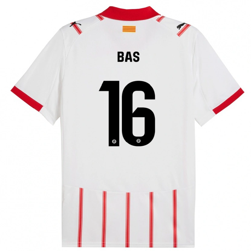 Danxen Enfant Maillot Jordi Bas #16 Blanc Rouge Tenues Domicile 2025/26 T-Shirt
