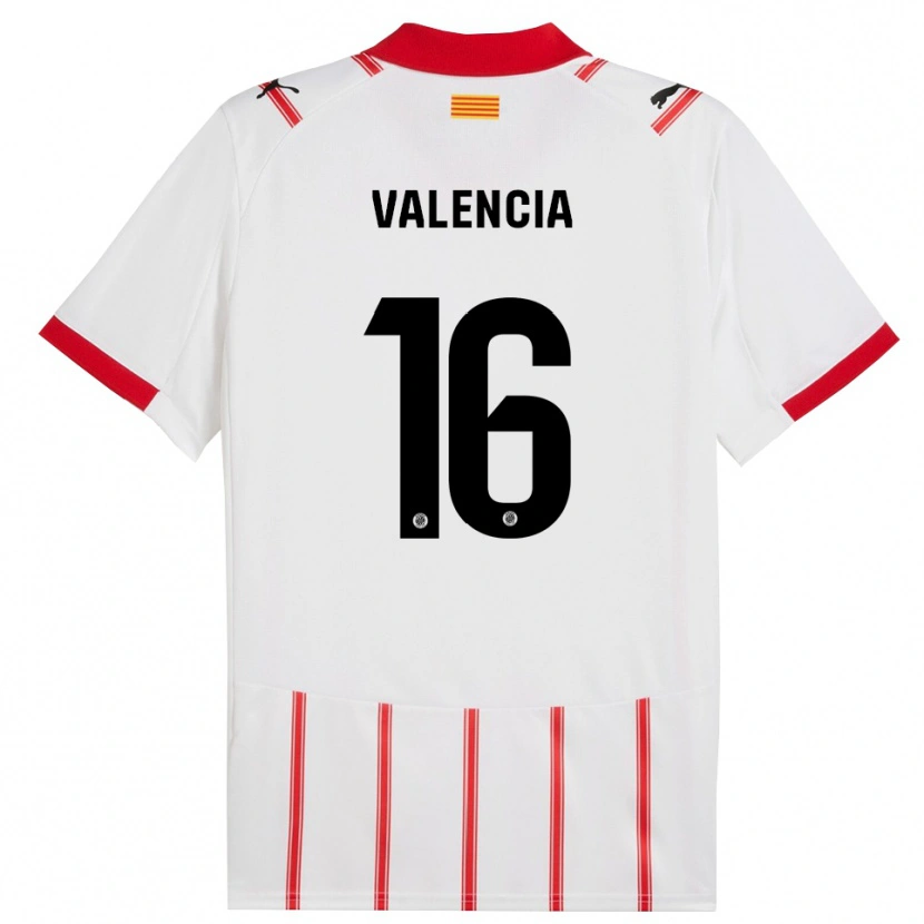 Danxen Enfant Maillot Carla Valencia #16 Blanc Rouge Tenues Domicile 2025/26 T-Shirt