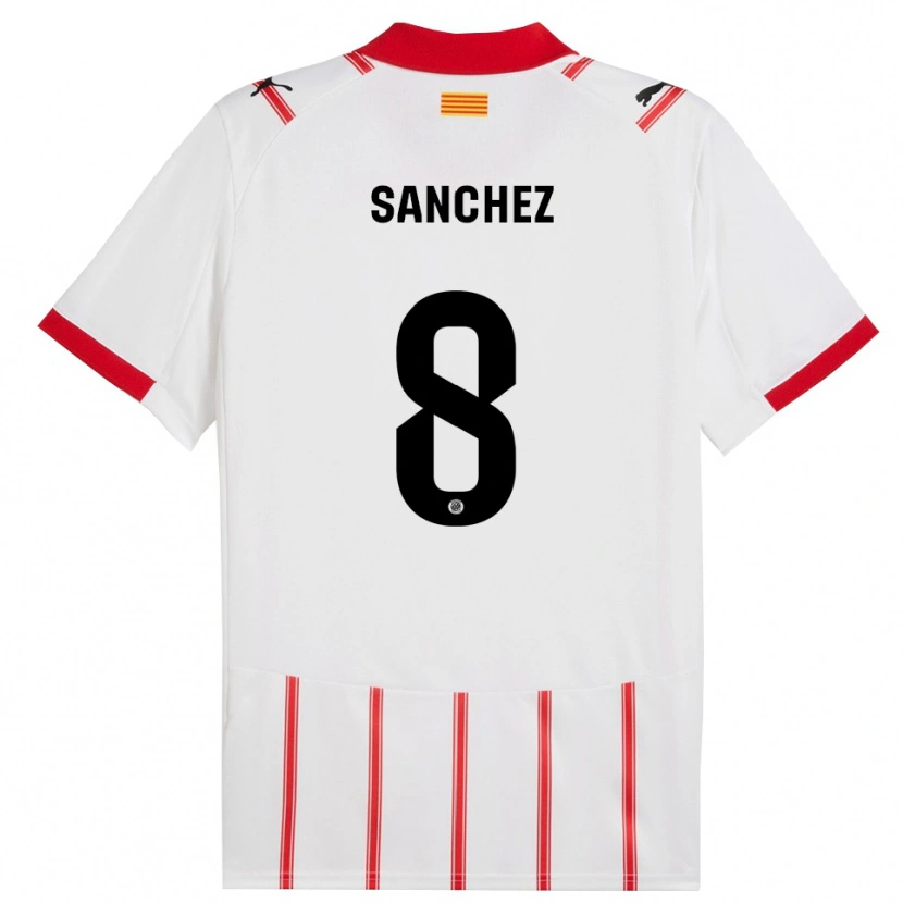 Danxen Enfant Maillot Miguel Ángel Sánchez #8 Blanc Rouge Tenues Domicile 2025/26 T-Shirt
