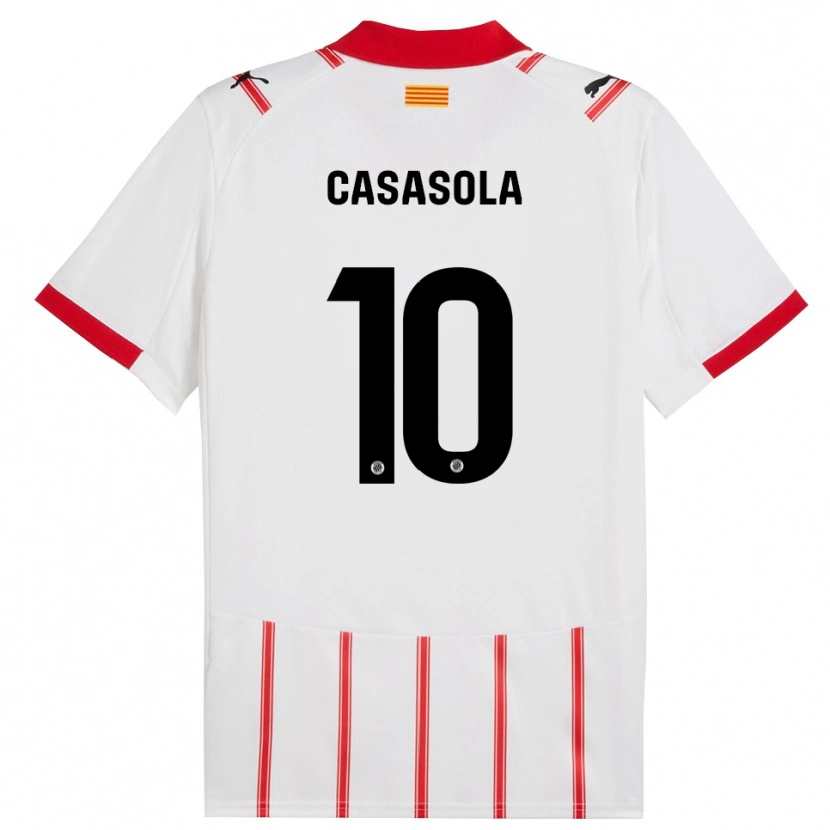 Danxen Enfant Maillot Derek Casasola #10 Blanc Rouge Tenues Domicile 2025/26 T-Shirt