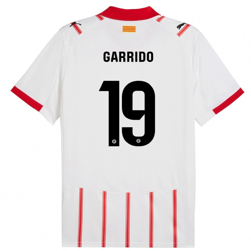 Danxen Enfant Maillot Carles Garrido #19 Blanc Rouge Tenues Domicile 2025/26 T-Shirt