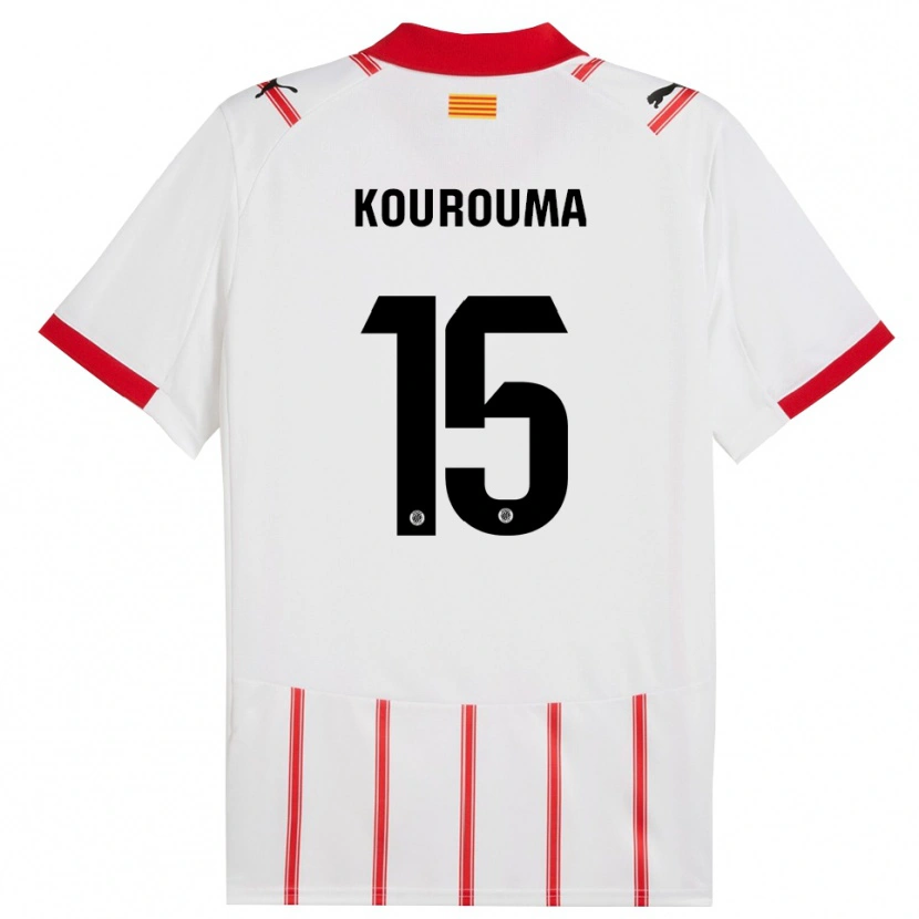 Danxen Enfant Maillot Lass Kourouma #15 Blanc Rouge Tenues Domicile 2025/26 T-Shirt