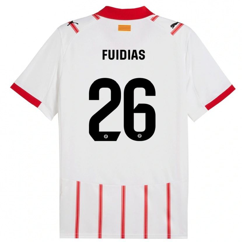 Danxen Enfant Maillot Toni Fuidias #26 Blanc Rouge Tenues Domicile 2025/26 T-Shirt