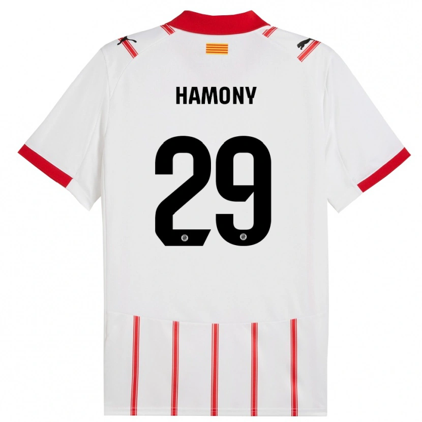 Danxen Enfant Maillot Mohammed Hamony #29 Blanc Rouge Tenues Domicile 2025/26 T-Shirt
