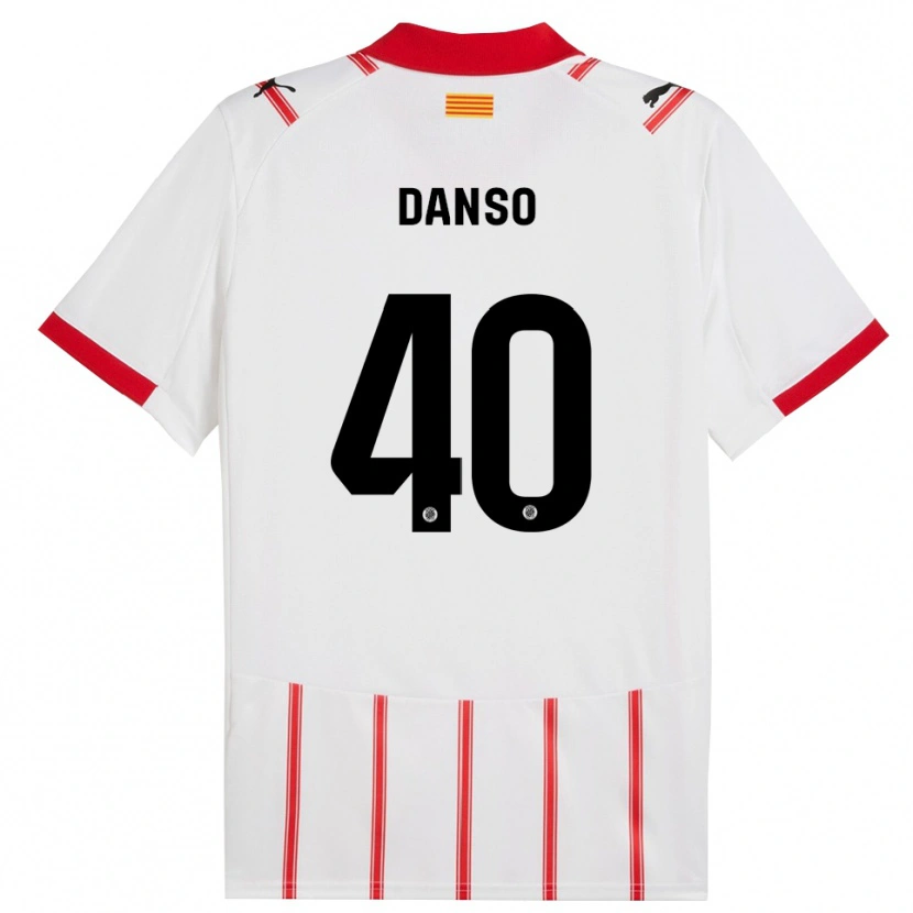 Danxen Enfant Maillot Jordi Danso #40 Blanc Rouge Tenues Domicile 2025/26 T-Shirt