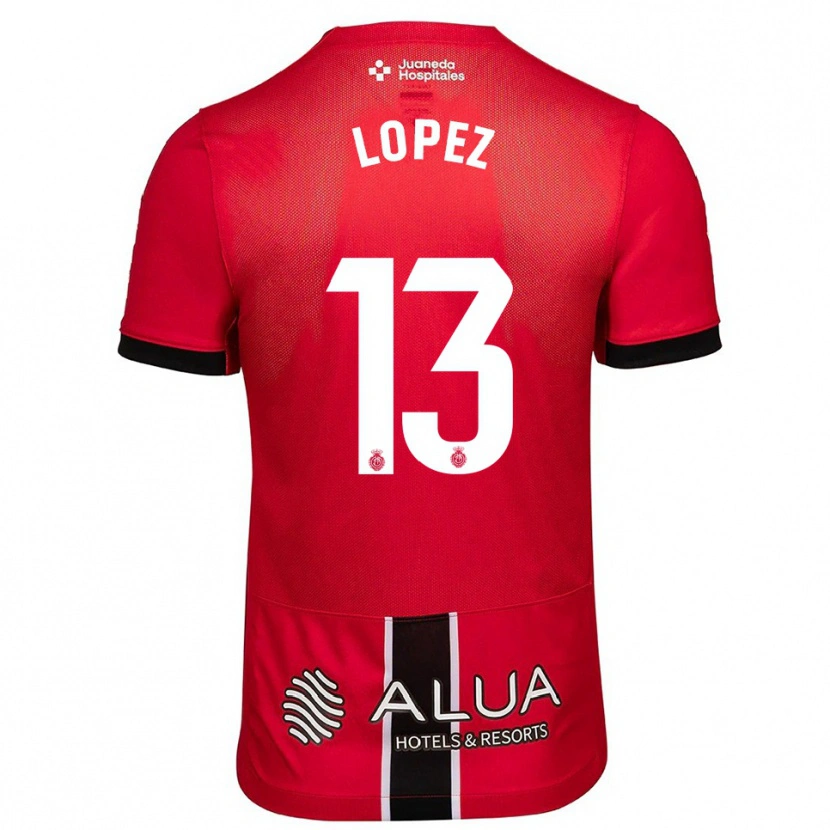 Danxen Enfant Maillot Iván López #13 Rouge Noir Tenues Domicile 2025/26 T-Shirt