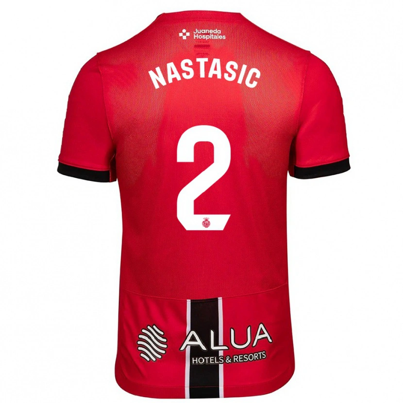 Danxen Enfant Maillot Matija Nastasic #2 Rouge Noir Tenues Domicile 2025/26 T-Shirt