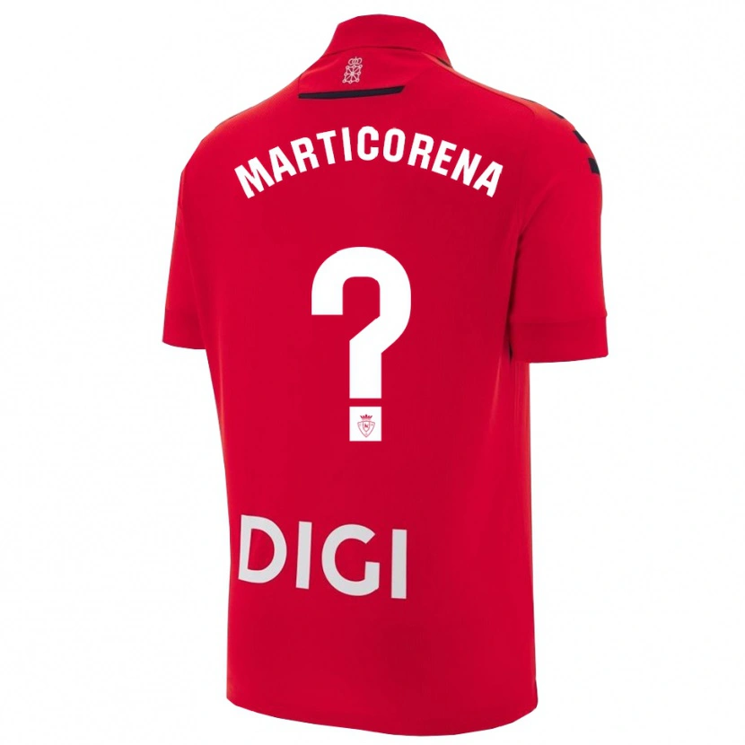 Danxen Enfant Maillot Ander Marticorena #0 Rouge Noir Tenues Domicile 2025/26 T-Shirt