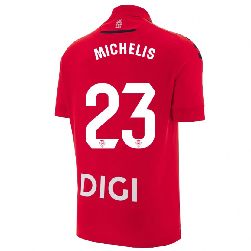 Danxen Enfant Maillot Nikolaos Michelis #23 Rouge Noir Tenues Domicile 2025/26 T-Shirt