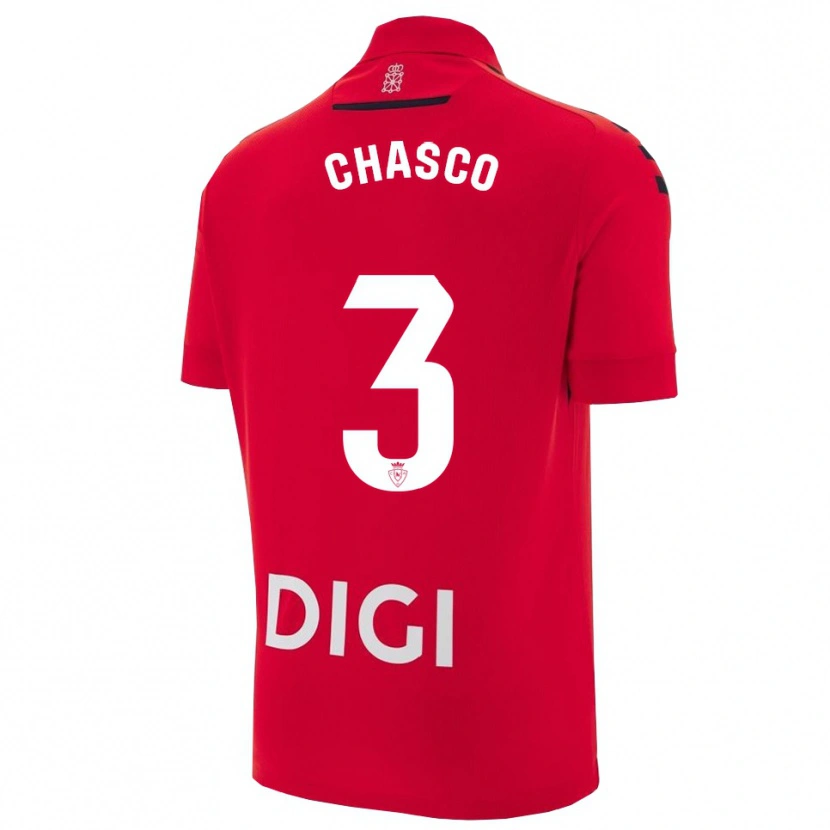 Danxen Enfant Maillot Raúl Chasco #3 Rouge Noir Tenues Domicile 2025/26 T-Shirt