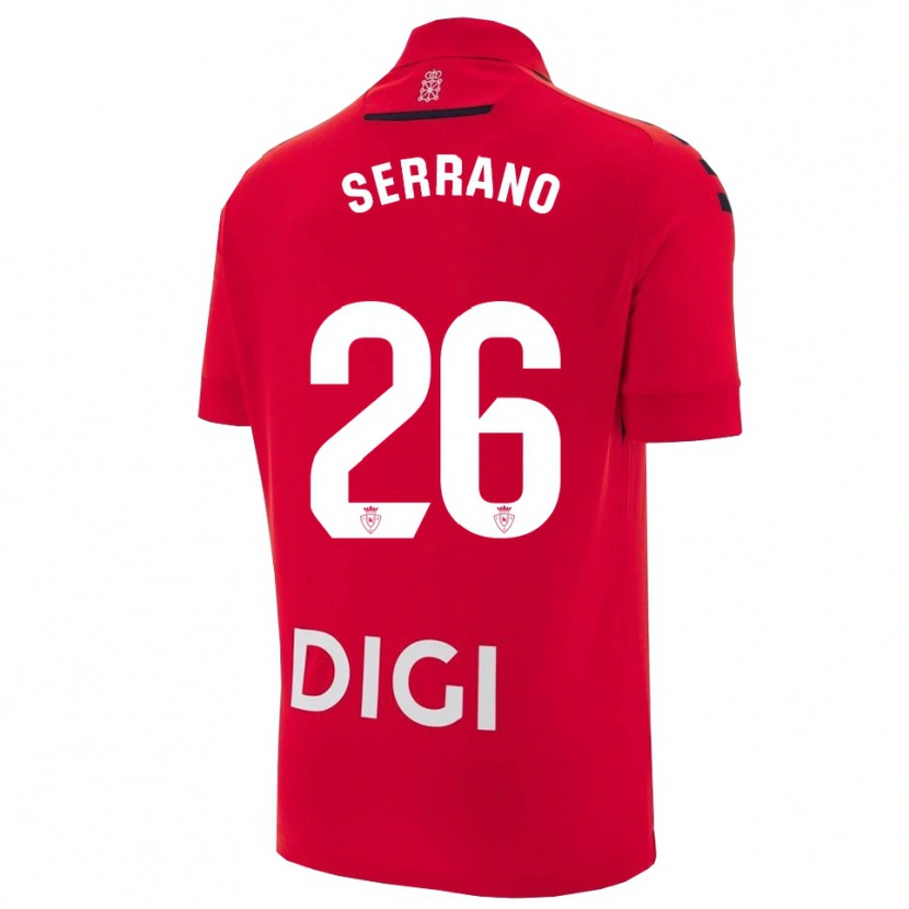 Danxen Enfant Maillot Mikel Serrano #26 Rouge Noir Tenues Domicile 2025/26 T-Shirt