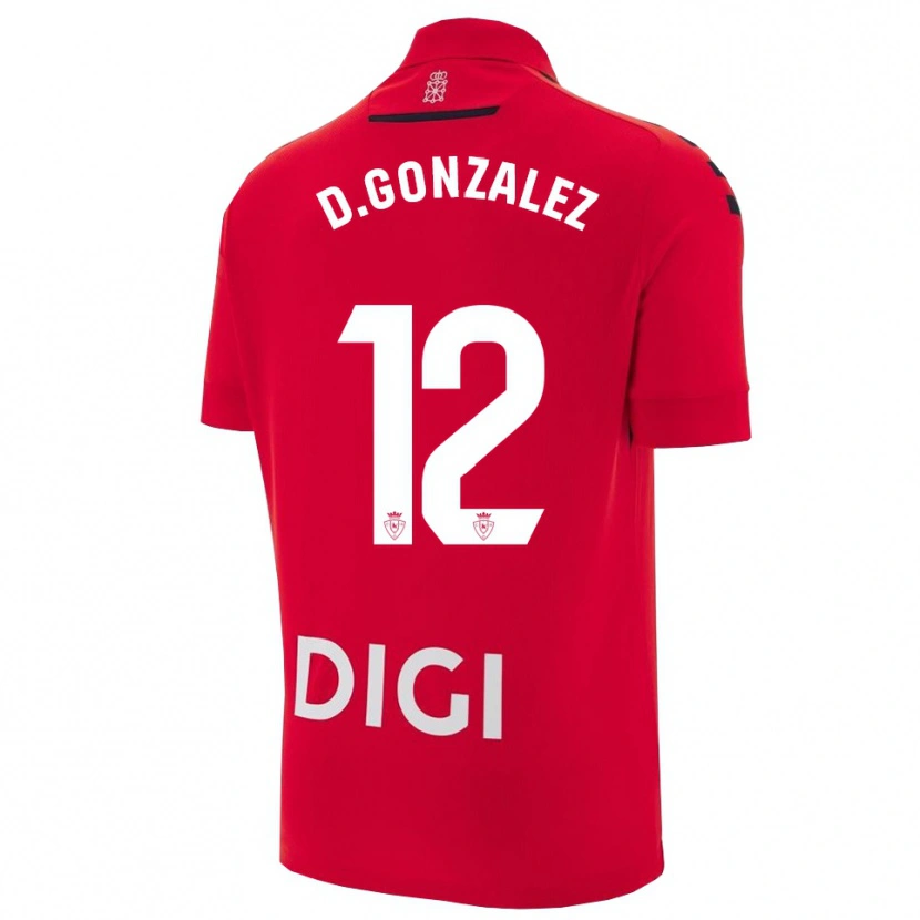 Danxen Enfant Maillot Dani González #12 Rouge Noir Tenues Domicile 2025/26 T-Shirt