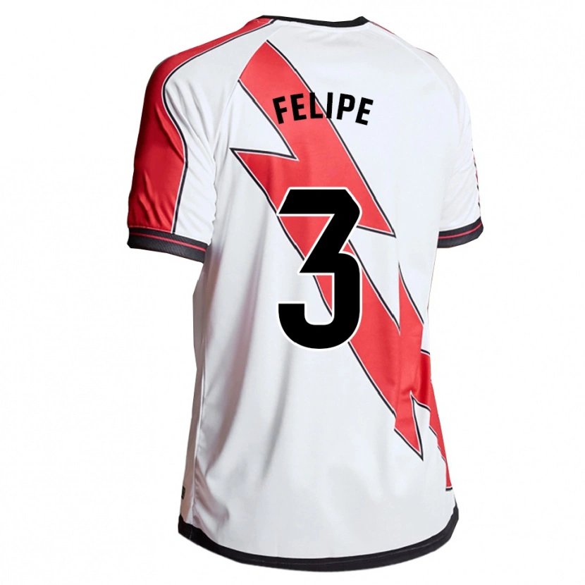 Danxen Enfant Maillot Luiz Felipe #3 Blanc Rouge Tenues Domicile 2025/26 T-Shirt