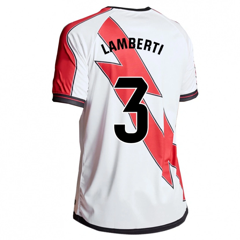 Danxen Enfant Maillot Luca Lamberti #3 Blanc Rouge Tenues Domicile 2025/26 T-Shirt