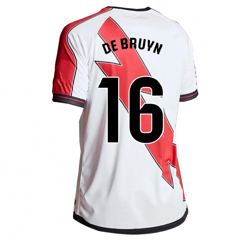 Danxen Enfant Maillot Glenn De Bruyn #16 Blanc Rouge Tenues Domicile 2025/26 T-Shirt