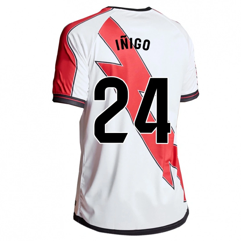 Danxen Enfant Maillot Iván Iñigo #24 Blanc Rouge Tenues Domicile 2025/26 T-Shirt