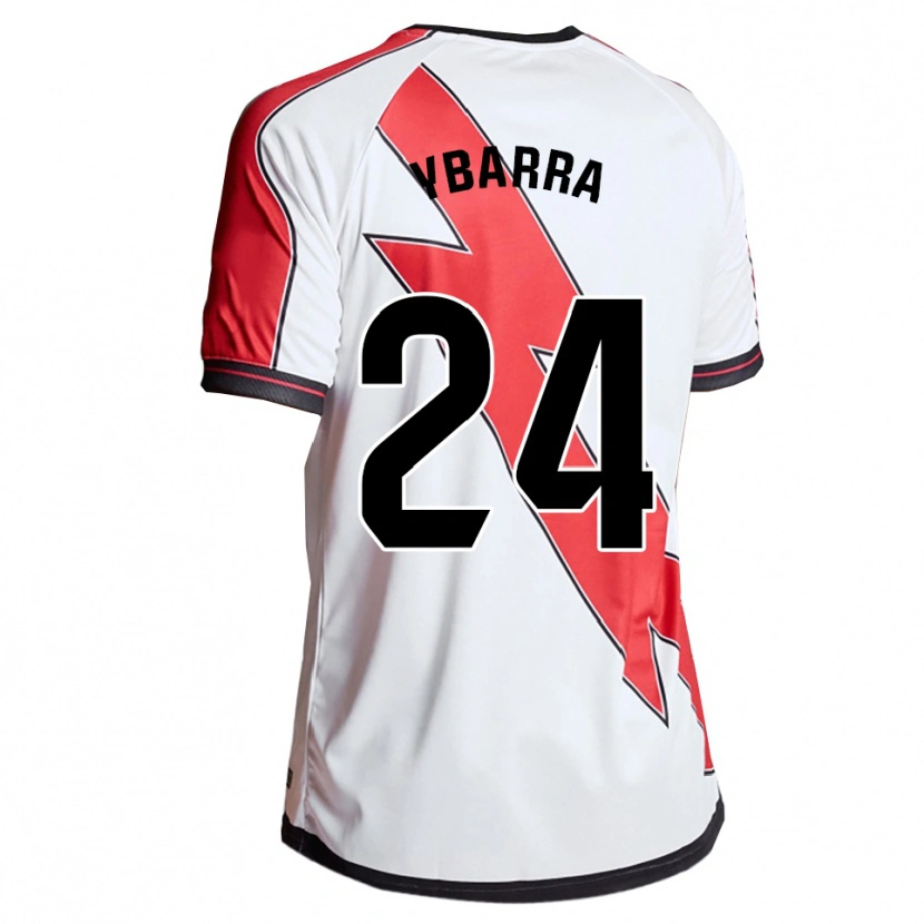 Danxen Enfant Maillot Juan Ybarra #24 Blanc Rouge Tenues Domicile 2025/26 T-Shirt
