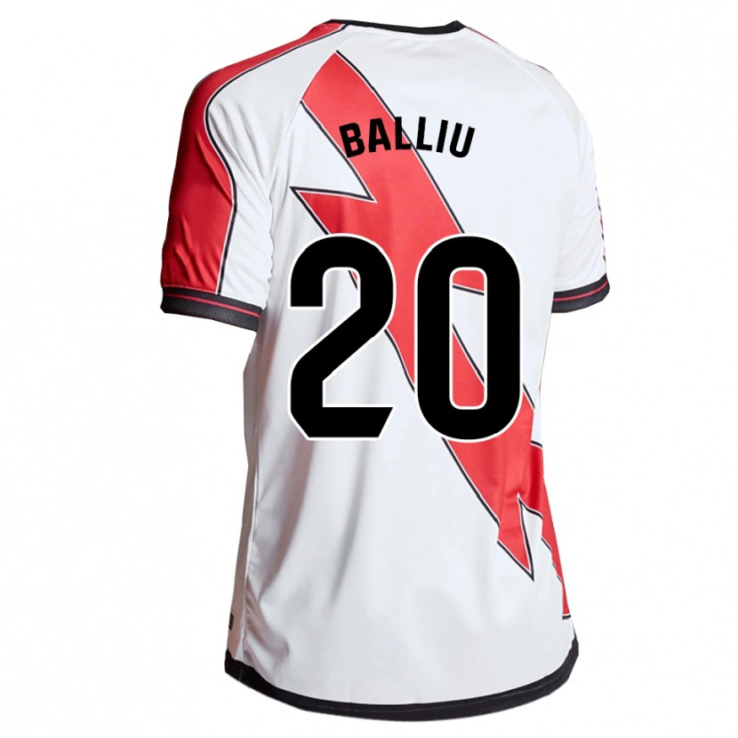 Danxen Enfant Maillot Iván Balliu #20 Blanc Rouge Tenues Domicile 2025/26 T-Shirt