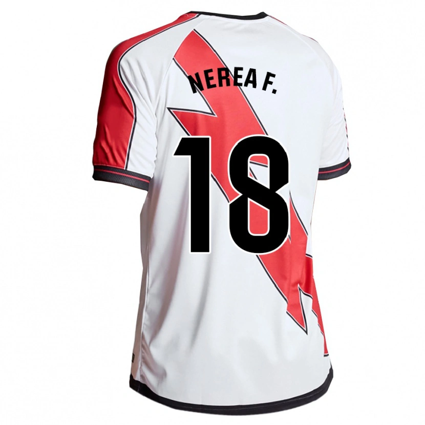 Danxen Enfant Maillot Nerea Fernández Santos #18 Blanc Rouge Tenues Domicile 2025/26 T-Shirt