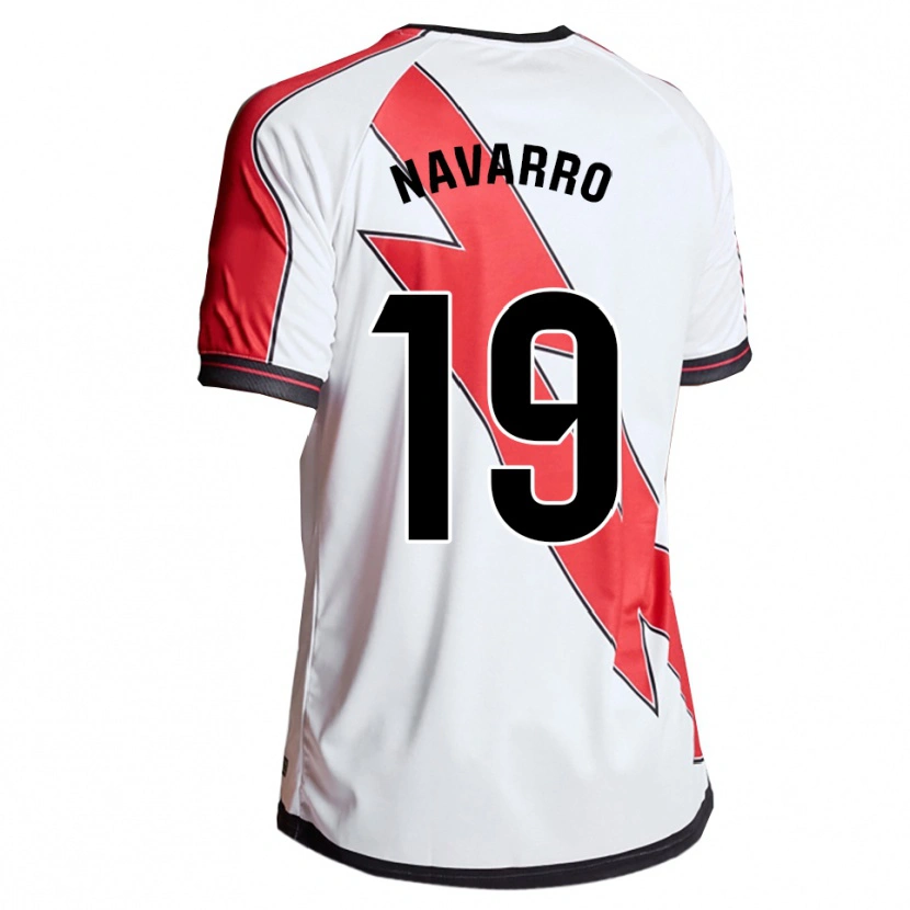 Danxen Enfant Maillot Manu Navarro #19 Blanc Rouge Tenues Domicile 2025/26 T-Shirt