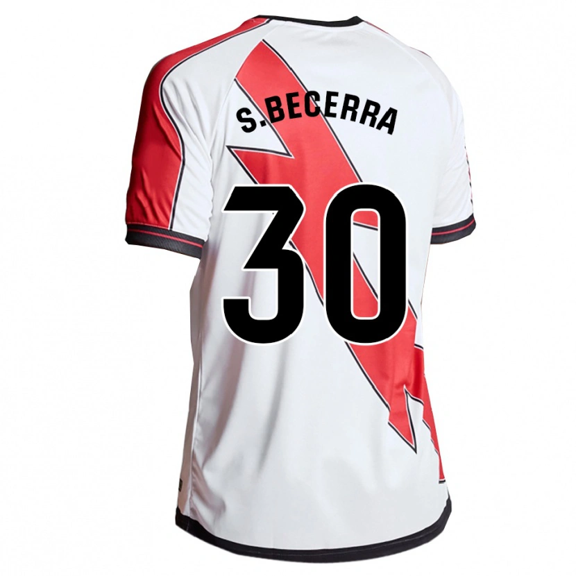 Danxen Enfant Maillot Samuel Becerra #30 Blanc Rouge Tenues Domicile 2025/26 T-Shirt