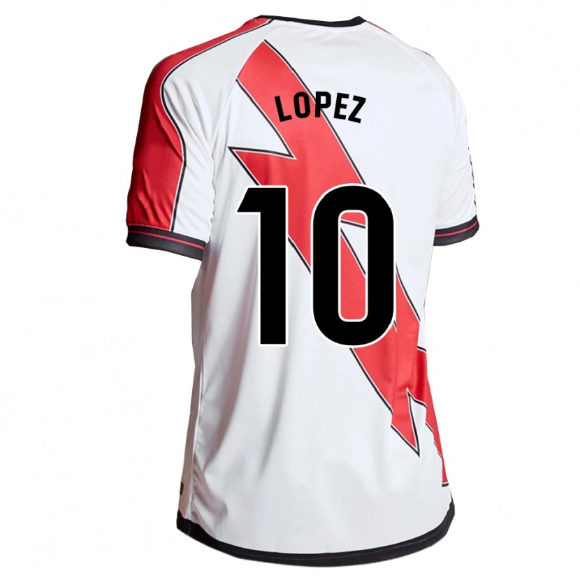 Danxen Enfant Maillot Asier López #10 Blanc Rouge Tenues Domicile 2025/26 T-Shirt