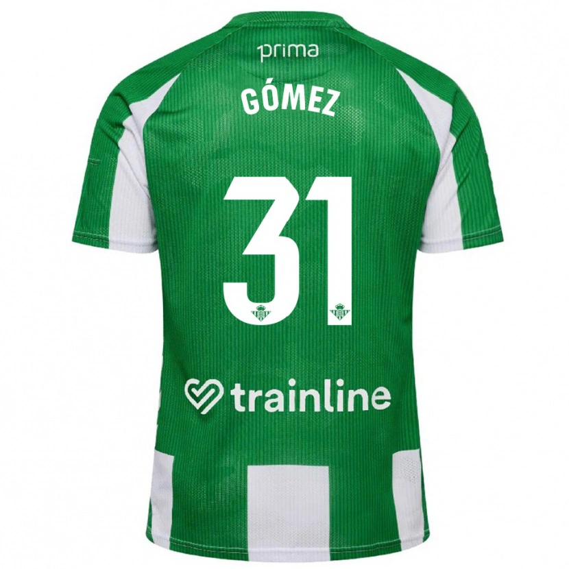 Danxen Enfant Maillot Valentín Gómez #31 Vert Blanc Tenues Domicile 2025/26 T-Shirt