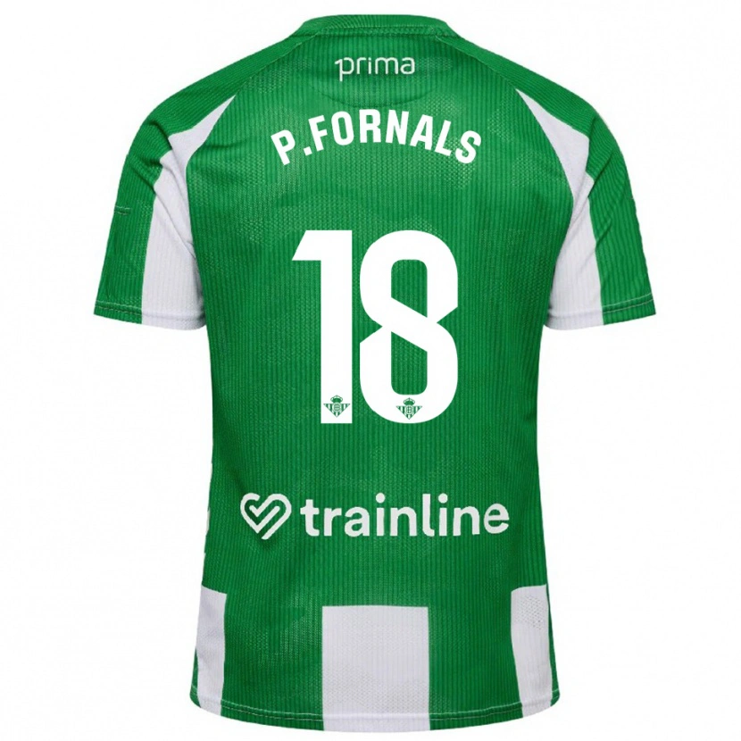 Danxen Enfant Maillot Pablo Fornals #18 Vert Blanc Tenues Domicile 2025/26 T-Shirt