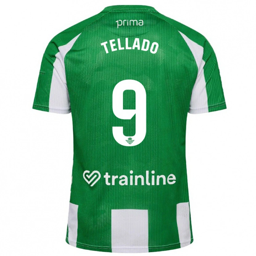 Danxen Enfant Maillot Victor Tellado #9 Vert Blanc Tenues Domicile 2025/26 T-Shirt