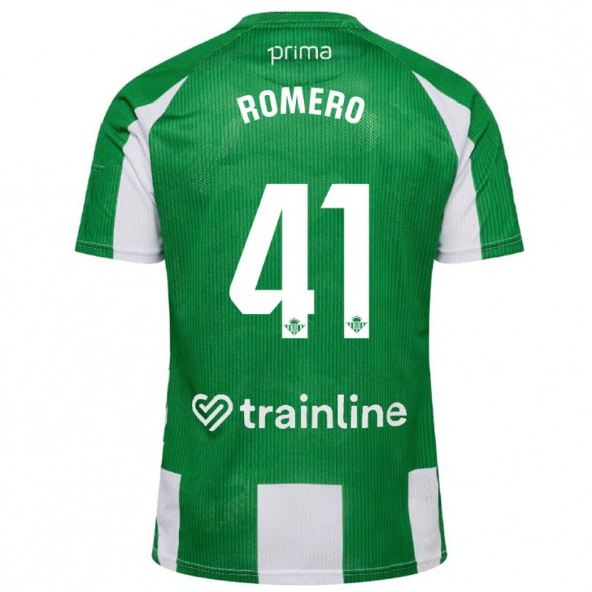 Danxen Enfant Maillot José Romero #41 Vert Blanc Tenues Domicile 2025/26 T-Shirt