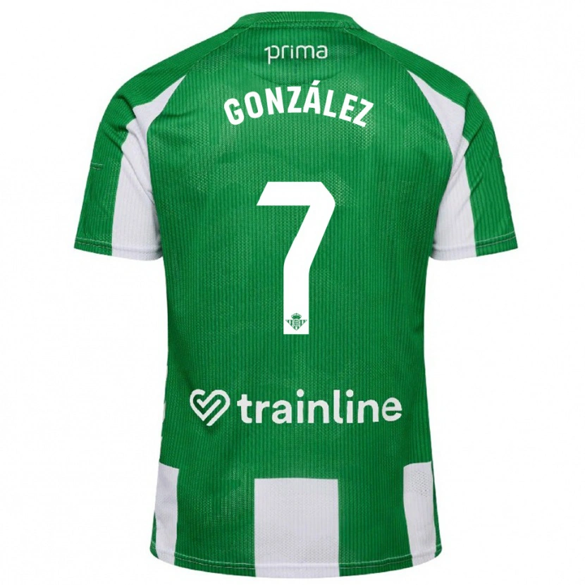 Danxen Enfant Maillot Antonio González #7 Vert Blanc Tenues Domicile 2025/26 T-Shirt
