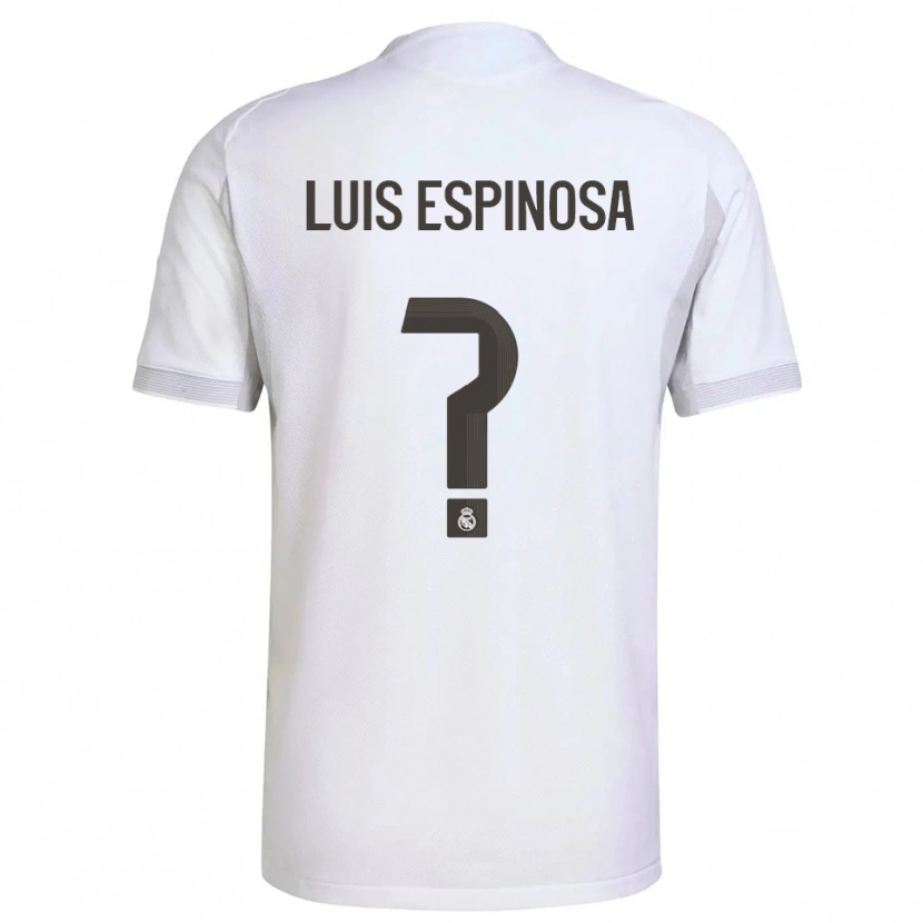 Danxen Enfant Maillot José Luis Espinosa #0 Blanc Jaune Tenues Domicile 2025/26 T-Shirt