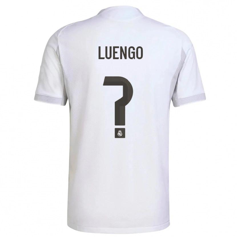 Danxen Enfant Maillot Rubén Luengo #0 Blanc Jaune Tenues Domicile 2025/26 T-Shirt