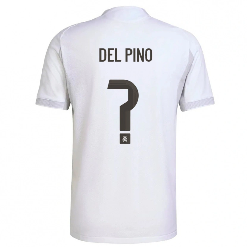 Danxen Enfant Maillot Santiago Del Pino #0 Blanc Jaune Tenues Domicile 2025/26 T-Shirt