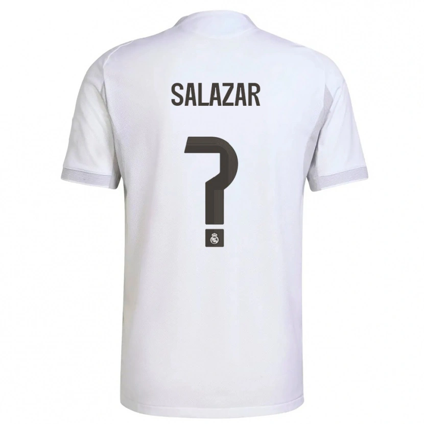 Danxen Enfant Maillot Isra Salazar #0 Blanc Jaune Tenues Domicile 2025/26 T-Shirt