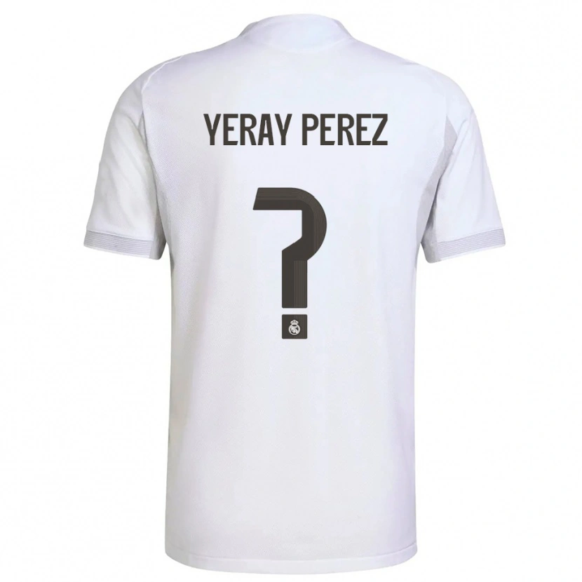Danxen Enfant Maillot Yeray Perez #0 Blanc Jaune Tenues Domicile 2025/26 T-Shirt