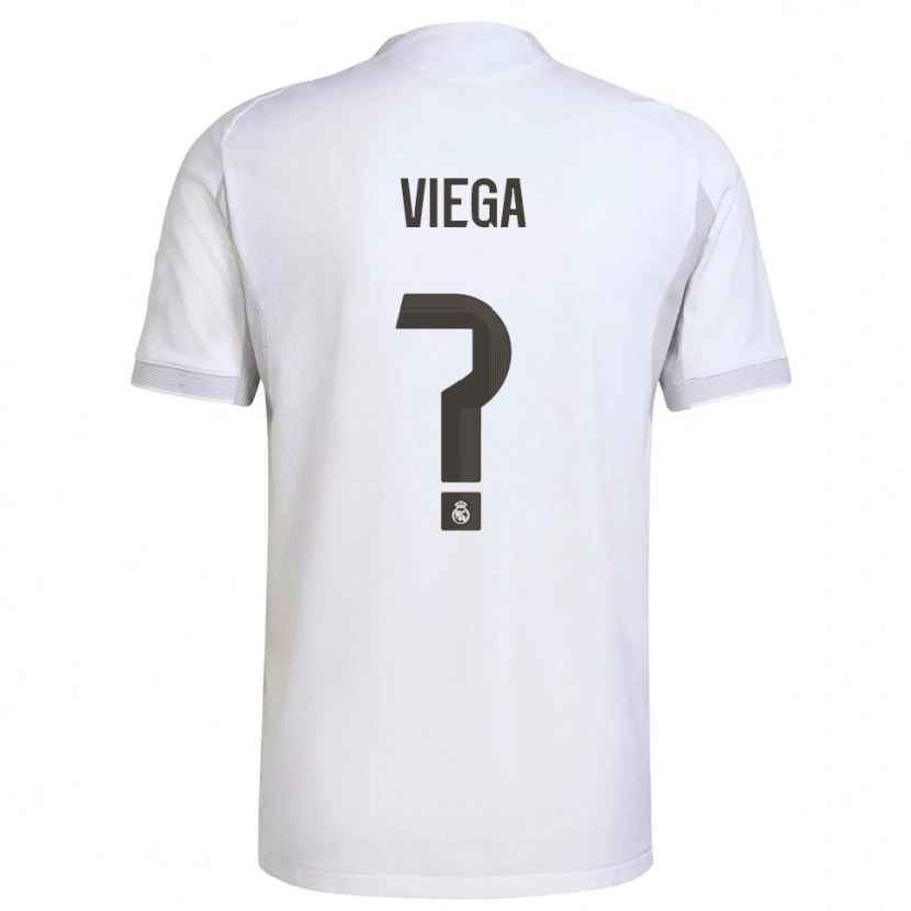 Danxen Enfant Maillot Marcos Viega #0 Blanc Jaune Tenues Domicile 2025/26 T-Shirt