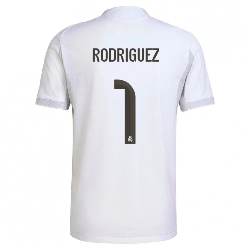 Danxen Enfant Maillot Misa Rodriguez #1 Blanc Jaune Tenues Domicile 2025/26 T-Shirt