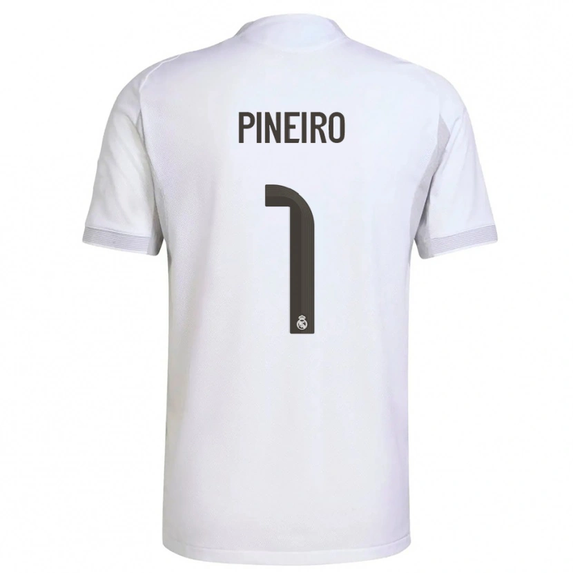 Danxen Enfant Maillot Diego Pineiro #1 Blanc Jaune Tenues Domicile 2025/26 T-Shirt