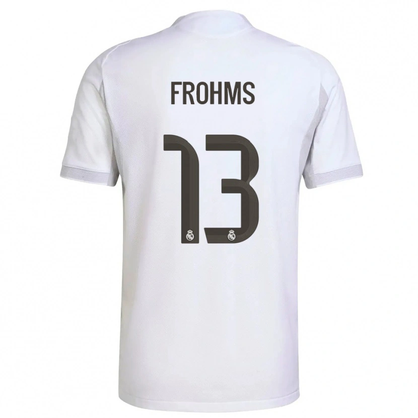 Danxen Enfant Maillot Merle Frohms #13 Blanc Jaune Tenues Domicile 2025/26 T-Shirt