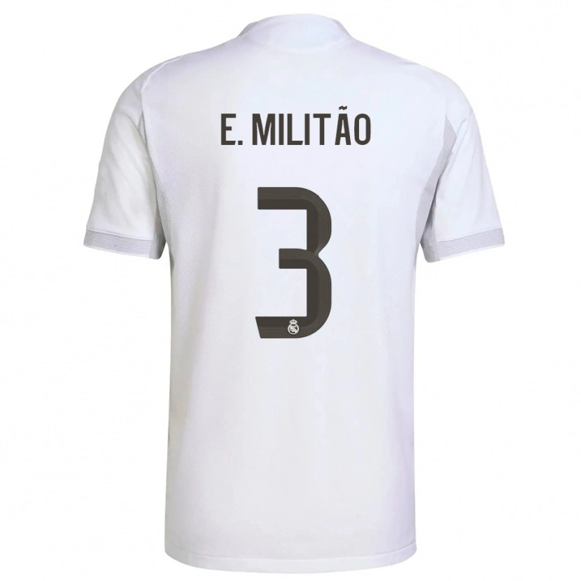 Danxen Enfant Maillot Éder Militão #3 Blanc Jaune Tenues Domicile 2025/26 T-Shirt