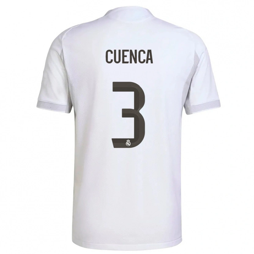 Danxen Enfant Maillot David Cuenca #3 Blanc Jaune Tenues Domicile 2025/26 T-Shirt