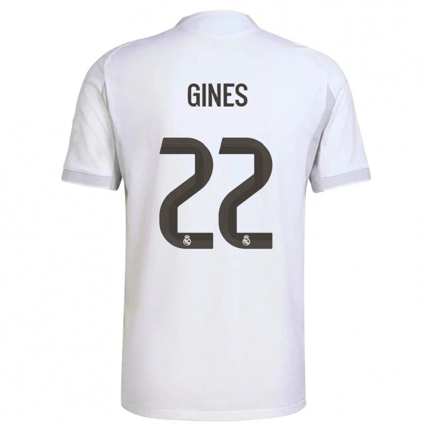 Danxen Enfant Maillot Álvaro Ginés #22 Blanc Jaune Tenues Domicile 2025/26 T-Shirt