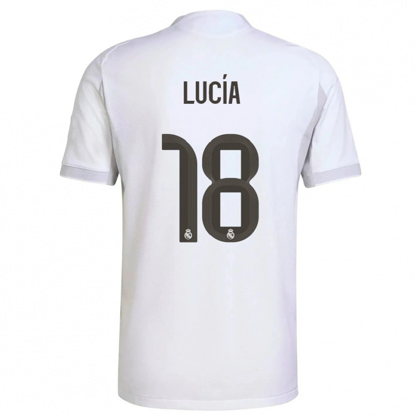 Danxen Enfant Maillot Lucia Rodriguez #18 Blanc Jaune Tenues Domicile 2025/26 T-Shirt
