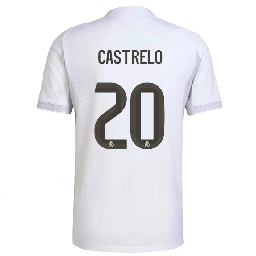 Danxen Enfant Maillot Gabri Castrelo #20 Blanc Jaune Tenues Domicile 2025/26 T-Shirt