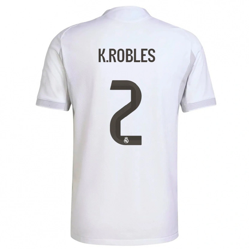 Danxen Enfant Maillot Kenti Robles #2 Blanc Jaune Tenues Domicile 2025/26 T-Shirt