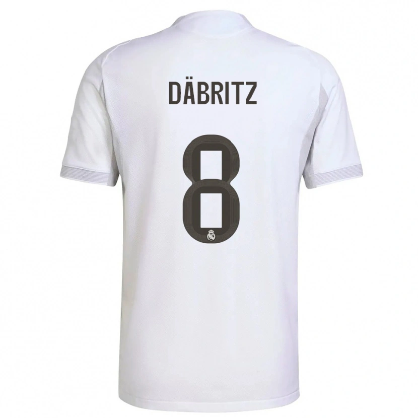 Danxen Enfant Maillot Sara Däbritz #8 Blanc Jaune Tenues Domicile 2025/26 T-Shirt