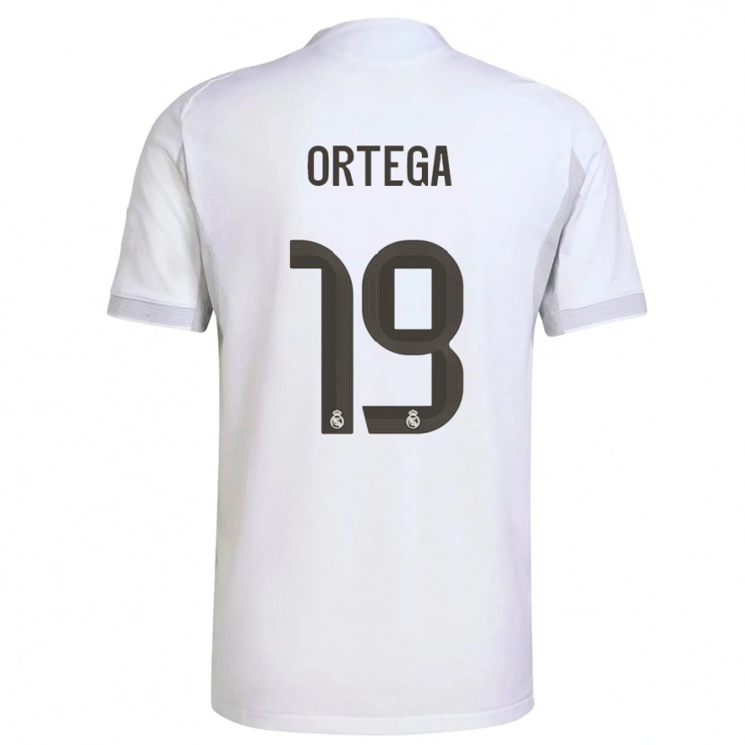 Danxen Enfant Maillot Jacobo Ortega #19 Blanc Jaune Tenues Domicile 2025/26 T-Shirt